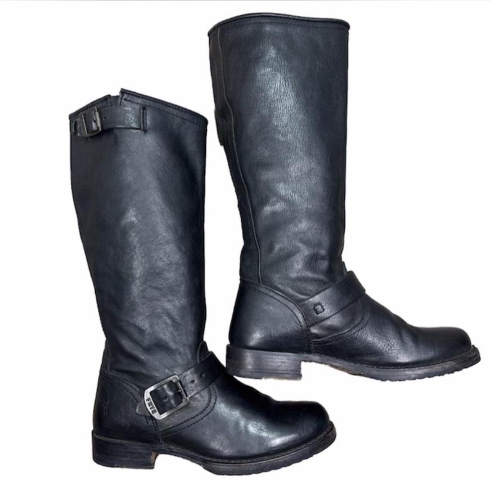 Frye Veronica Slouch Tall Black Leather Women's Boots